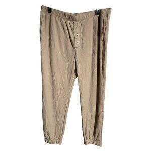Gilly Hicks Womens Beige Waffle Knit Lounge Pants XXL Stretch Fabric